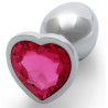 Ouch! Bijou anal Heart Gem S 6 x 2.6cm Argenté-Rose